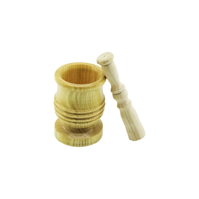 BÜYÜK BOY  LÜX AHŞAP HAVAN SARIMSAK DÖVECEK Ç: 8.3CM--D: 7CM--Y: 12CM FİLELİ AMBALAJ (5124)