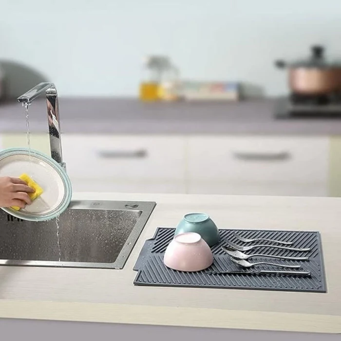 Büyük Bulaşık Kurutma Matı,Silikon Bulaşık Kurutma Matı Çok Amaçlı Tezgah Üstü Mat (5124)