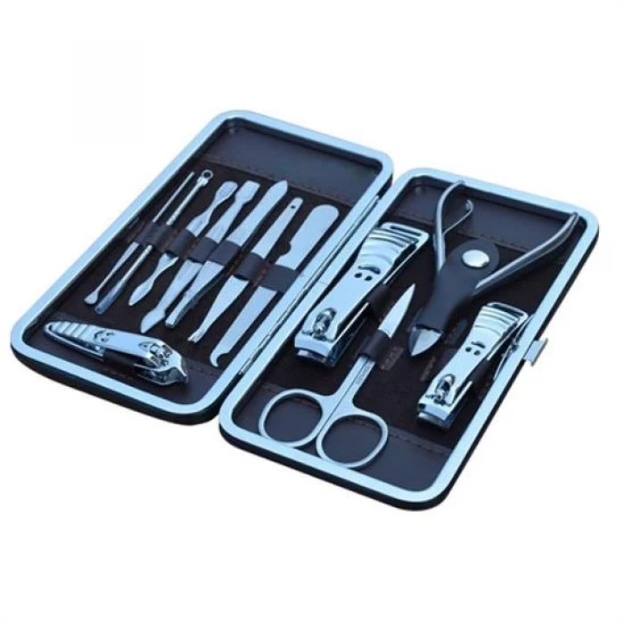 Çantalı Manikür Pensi Profesyonel ve Manikür Pedikür Seti 13 Parça Tırnak Eti İtici Ve Cımbız (5124)