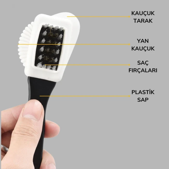 Çift Taraflı Pratik Taşınabilir Süet Nubuk Deri Çizme Bot Ayakkabı Temizleme Bakım Fırçası (5124)
