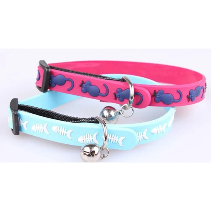 Çıngıraklı Zilli Sevimli Renkli Slikon Kedi Köpek Boyun Tasması (5124)