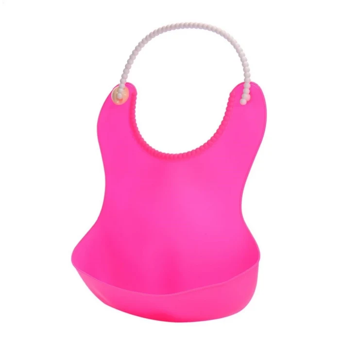 Çocuk Bebek Mama Önlüğü Dökülme Engelleyici Bükülebilir Pembe (5124)