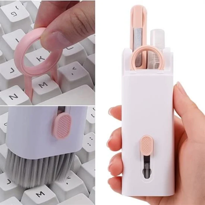 Çok Fonksiyonlu TV Bilgisayar Ekranı Kulaklık Fırçalı Spreyli Elektronik Temizlik Seti (5124)