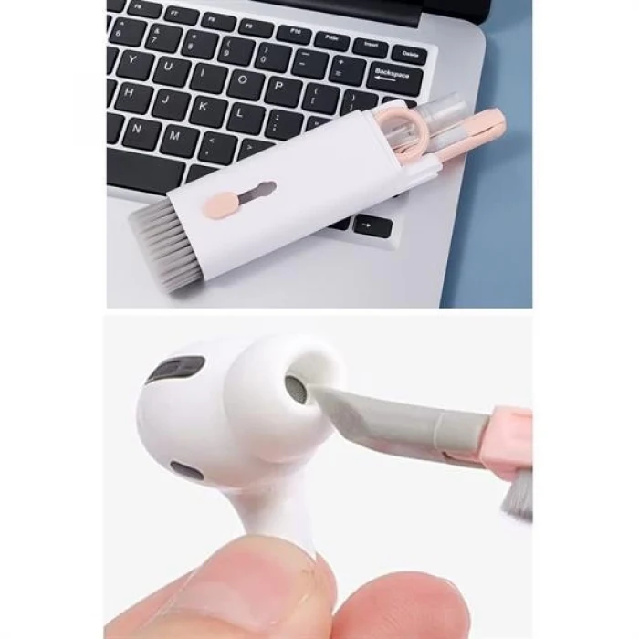 Çok Fonksiyonlu TV Bilgisayar Ekranı Kulaklık Fırçalı Spreyli Elektronik Temizlik Seti (5124)