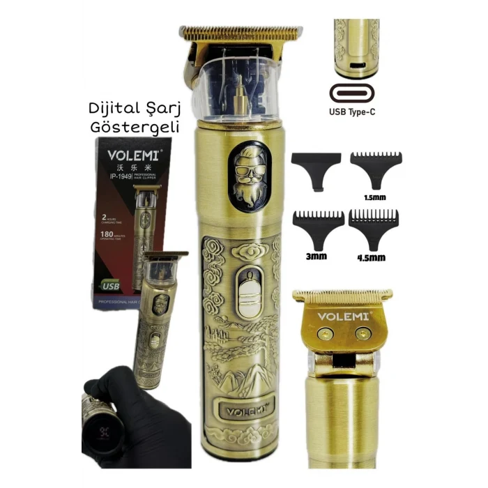 Dijital Göstergeli Saç Sakal Tıraş Makinesi - Sıfıra Yakın - IP-1949 (5124)