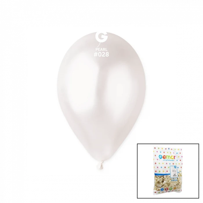 GM-110-28 METALİK - BEYAZ BALON 11'' - 28CM - 100 PARÇA (5124)