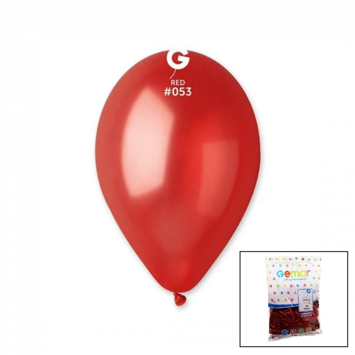 GM-110-53 METALİK - KIRMIZI BALON 11'' - 28CM - 100 PARÇA (5124)