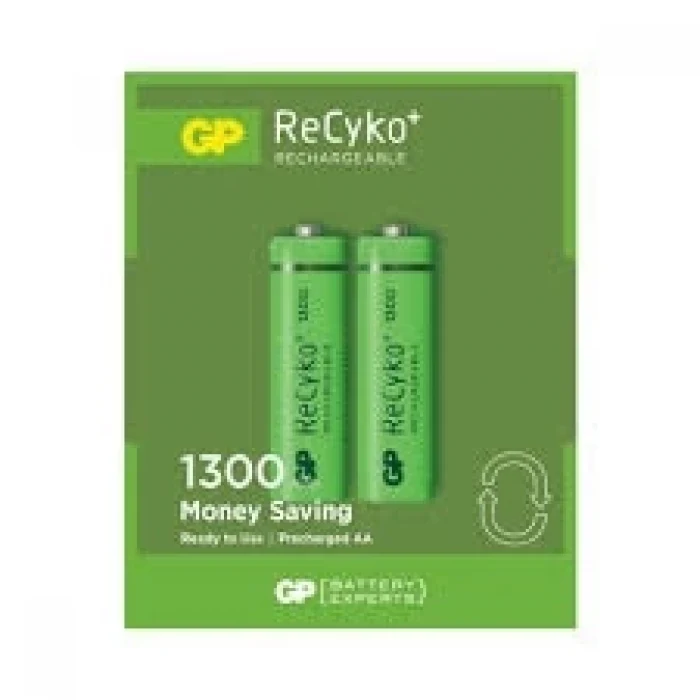 GP RECYKO 1300mAh AA ŞARJLI KALEM PİL 132C133  2Lİ KART (5124)