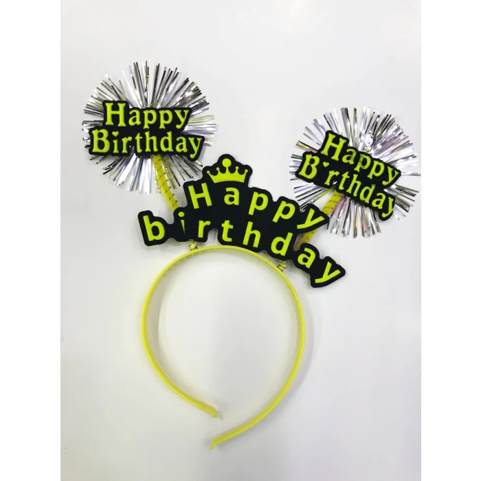 Happy Birthday Neon Renk Doğum Günü Tacı 12 Adet (5124)