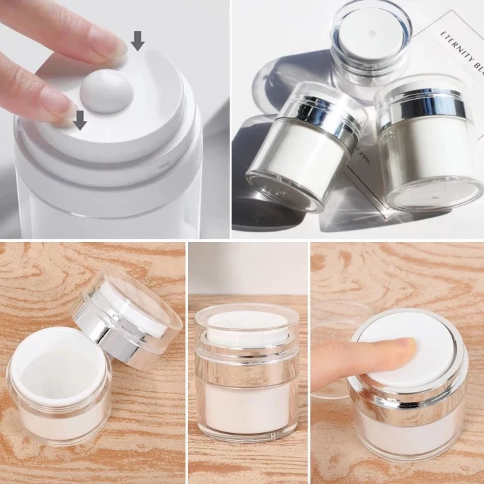 Hava Pompalı Doldurulabilir Vakumlu Krem,Fondoten Sıvı Kozmetik Ürün Şişesi (5124)