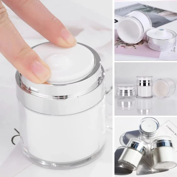 Hava Pompalı Doldurulabilir Vakumlu Krem,Fondoten Sıvı Kozmetik Ürün Şişesi (5124)