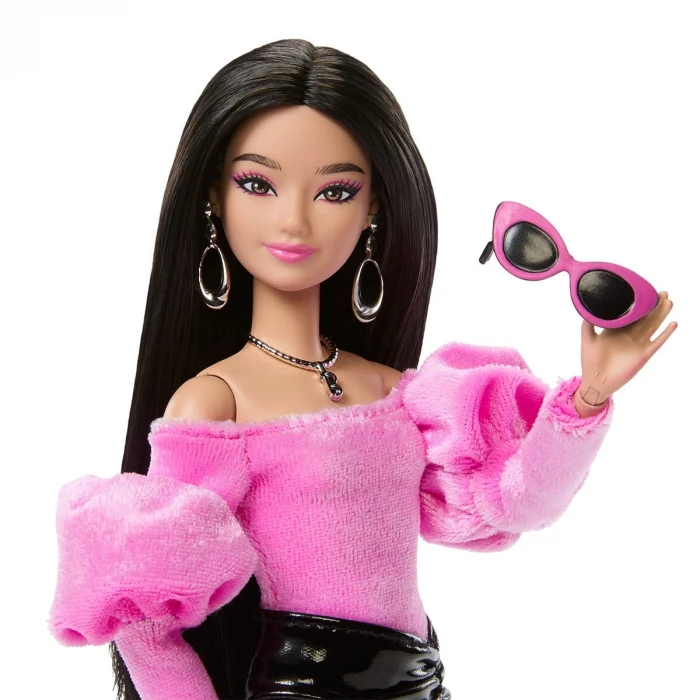JJN76 Barbie DELUXE STYLE - Siyah Metalik Elbise