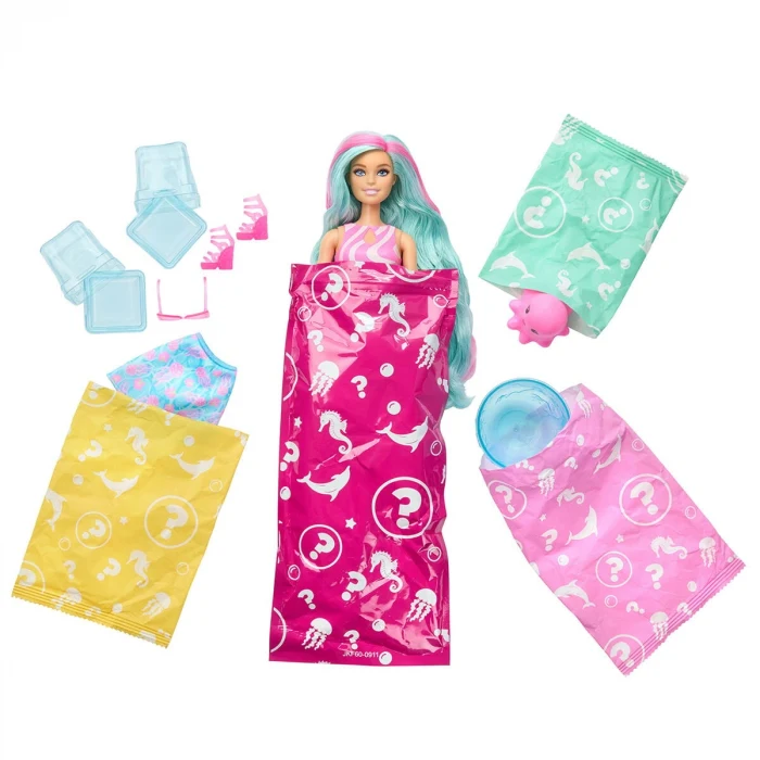 JKF62 Barbie POP Reveal Sürpriz Bebek - Mavi Saçlı
