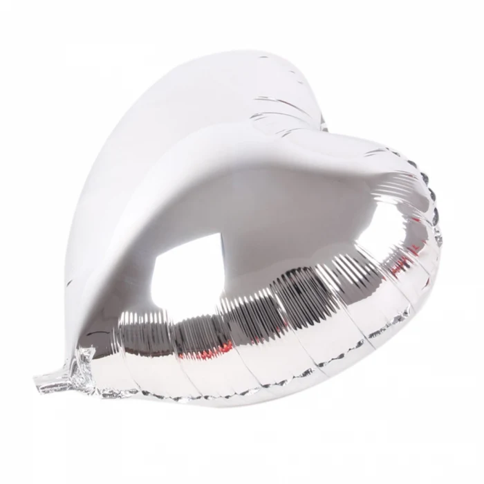 Kalp Balon Folyo Gümüş 45 cm 18 inç (5124)