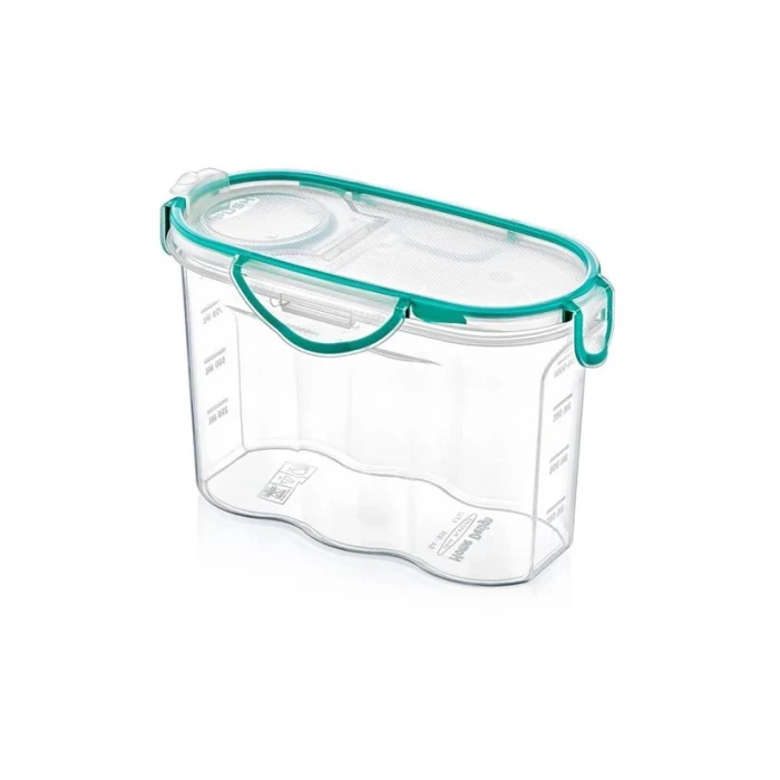 Kilitli Kapaklı Contalı Hava,Su Sıvı Geçirmez 1,2 Litre Erzak Saklama Kabı-SA580 (5124)