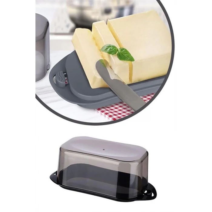 Kilitli Plastik Kapaklı Kahvaltılık Tereyağlık Peynirlik Erzak Saklama Kabı Ap-9428 (5124)