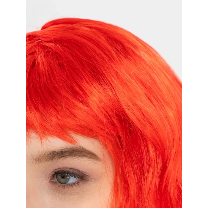 Kırmızı Renk Uzun Dalgalı Parti Peruğu (5124)