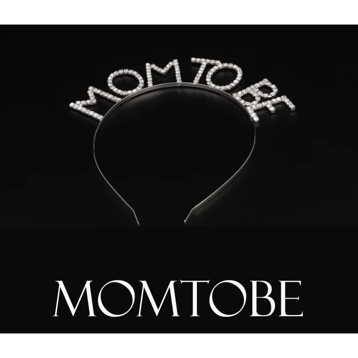 Kristal Taşlı Gümüş Renk Mom to Be Tacı Anne Tacı (5124)