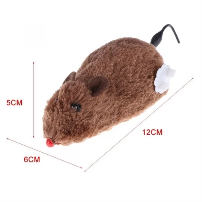 Kurmalı Kedi Eğitim Oyuncağı Tüylü Peluş Fare Yakalama İnteraktif Sevimli Eğlenceli Oyuncak (5124)