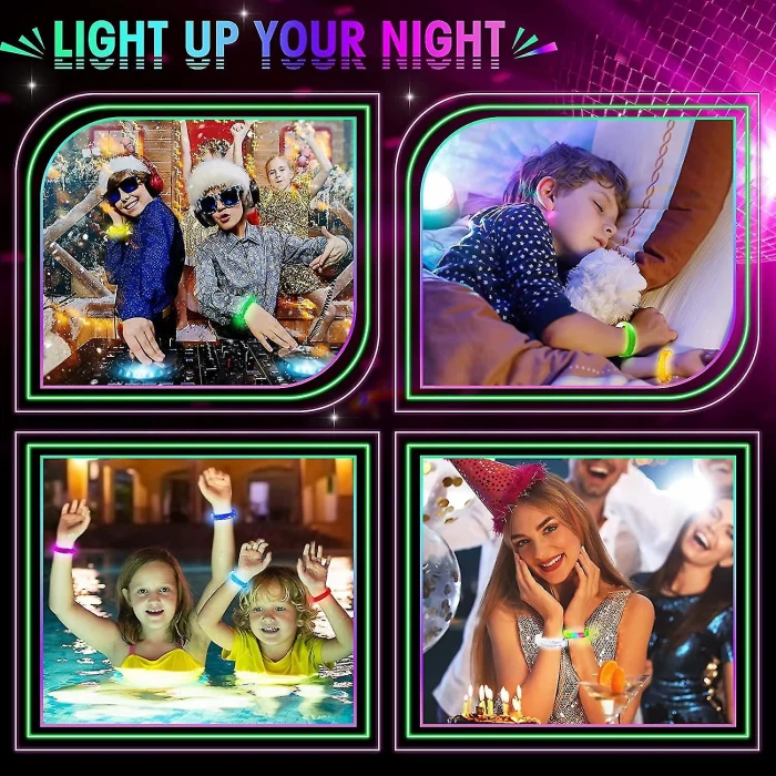 Led Işıklı Pilli Işıklı Rengarenk Kalın Bileklik Işıklı Bilezik Karışık Renk 1 Adet (5124)