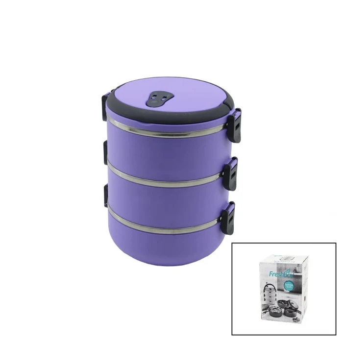 LİLA  3LÜ SEFER TASI SAKLAMA KABI 1.8LT (5124)