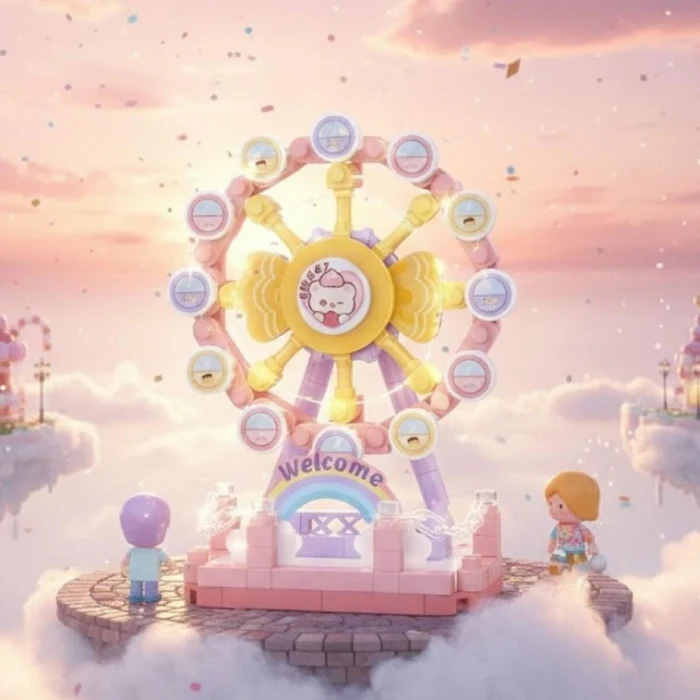 LZ-8631 DÖNME DOLAP 140 PARÇA BLOCK OYUNCAK MİNİ POŞET