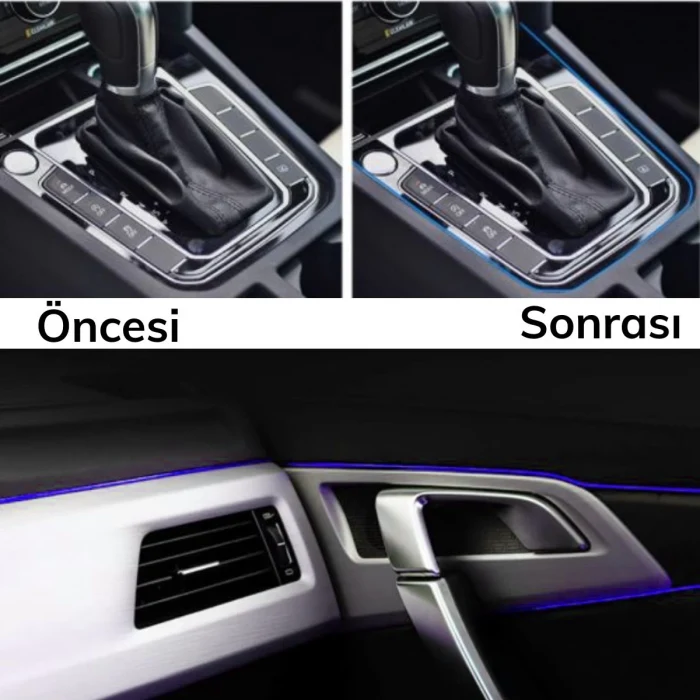 Mavi Araba Oto Trim Dekorasyon Şeridi Kauçuk Elastik Kolay Kurulum 5 metre Şerit Bant (5124)