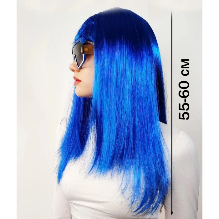 Mavi Renk Uzun Parti Peruğu (5124)