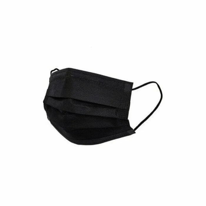 MEDİKAL 50PCS SİYAH CERRAHİ YÜZ MASKESİ (5124)