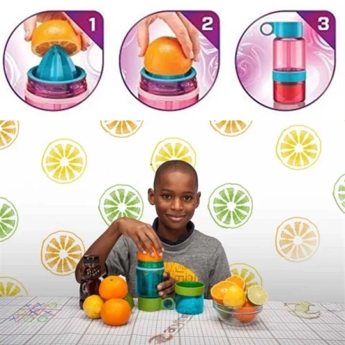 Narenciye Limon Sıkmalı Pratik Detoks Toksin Atıcı Su Matarası Spor Şişesi (5124)