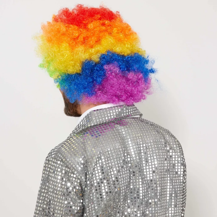 Rengarenk Kıvırcık Afro Bonus Peruk (5124)