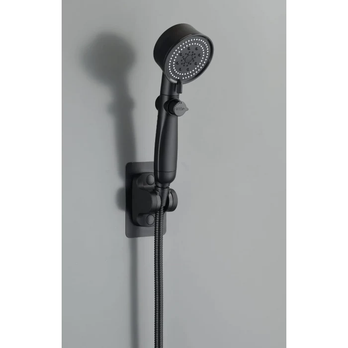 ROYAL SİYAH PERVANELİ KADEMELİ STOPLU  DUŞ BAŞLIK (5124)