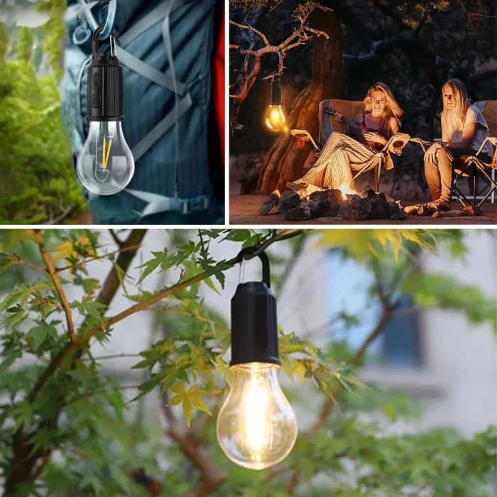 Şarj Olabilen 3 Farklı Mod LED&apos;li Kendiliğinden Asma Kancalı Kamp,Dış Cephe Lambası (5124)