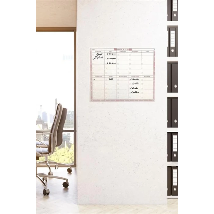 Şeffaf Kendiliğinden Yapışkanlı Kalemli Haftalık Planlayıcı 40cm-50cm (5124)
