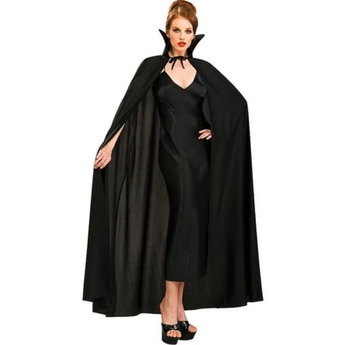 Siyah Renk Yakalı Halloween Pelerini 120 cm (5124)