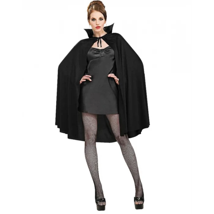 Siyah Renk Yakalı Halloween Pelerini 90 cm (5124)