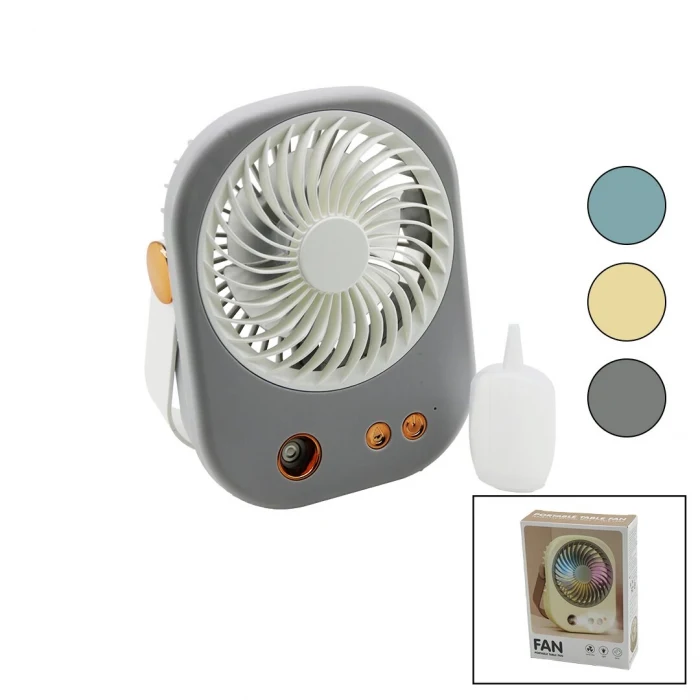 SU SPREYLİ USB MİNİ FAN 15.5X12CM MASA ÜSTÜ USB ŞARJLI 2İN1 KULP=TAŞIMA - DURUŞ 3 KADEME HIZ BJJ-566 (5124)