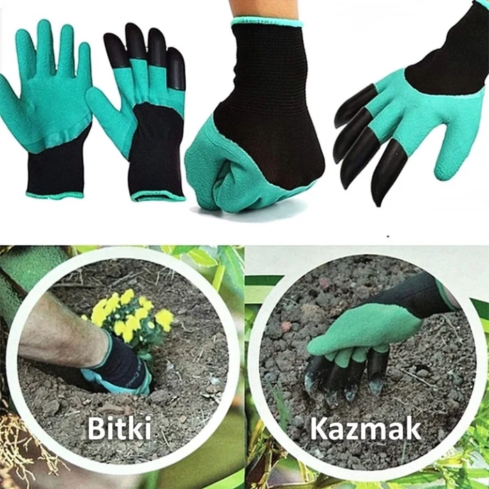 Toprak Kazma Ekme Çapalama İçin Korumalı Bahçe Bahçivan Eldiveni (5124)
