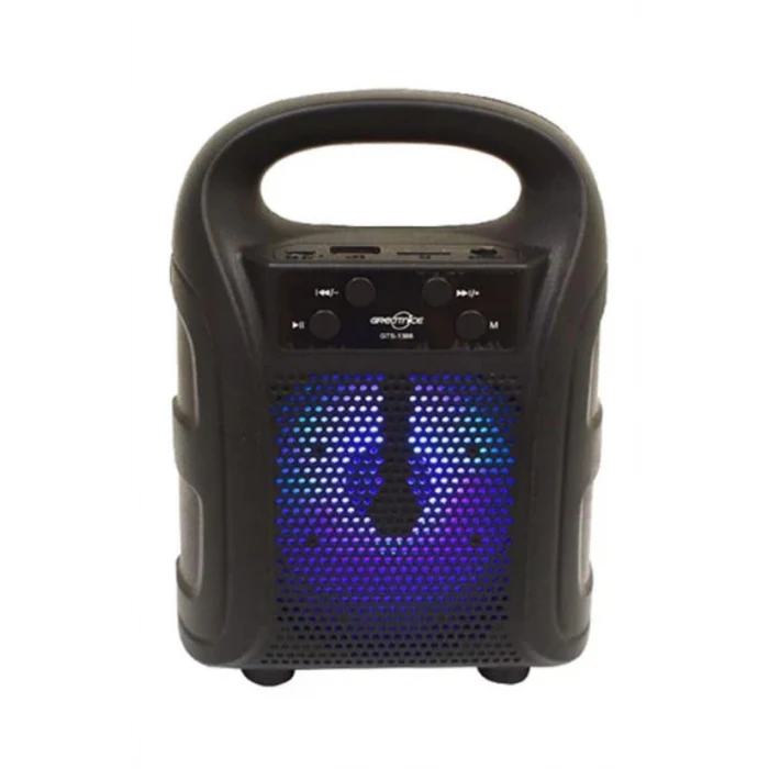 Tutmalı Mini Hoparlör Işıklı Taşınabilir Bluetooth Wireless Radyolu Sd Kart ve USB Girişli Hoparlör (5124)