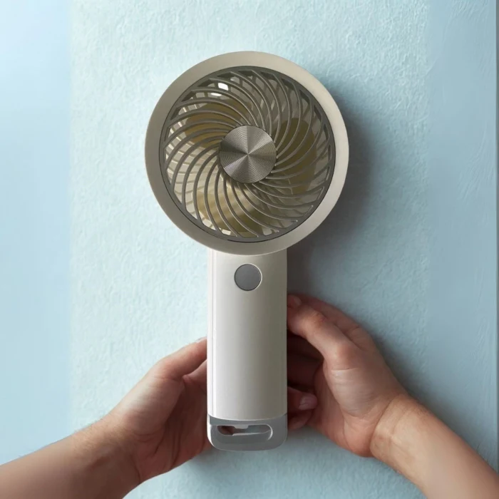 USB ile Şarj Olabilen 3 Ayarlı Fan Modlu Çanta Tipi El Fanı (5124)
