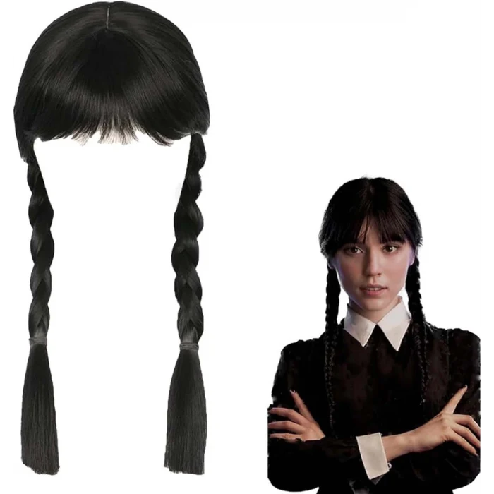 Wednesday Siyah Örgülü Peruk (5124)