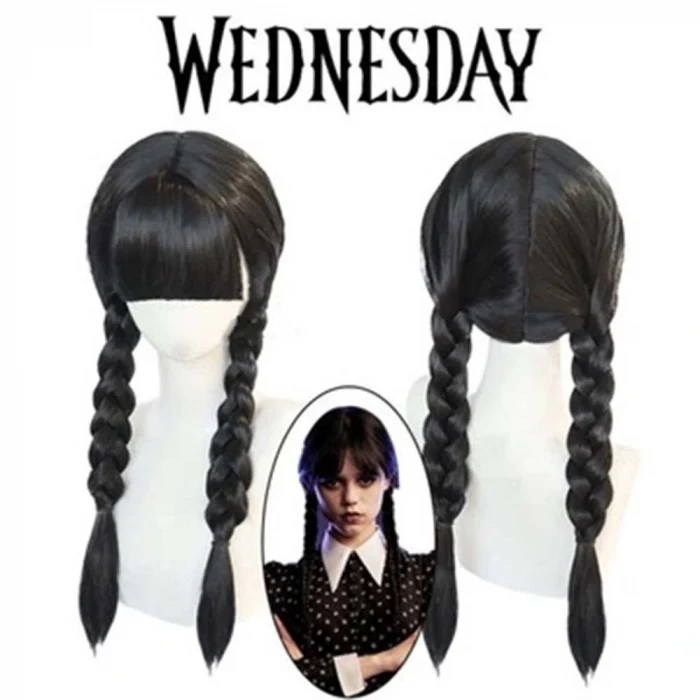 Wednesday Siyah Örgülü Peruk (5124)