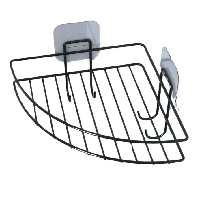 Yapışkanlı Banyo Köşeliği Kancalı Köşe Rafı Duş Şampuanlık Duvar Düzenleyici Organizer Raf (5124)