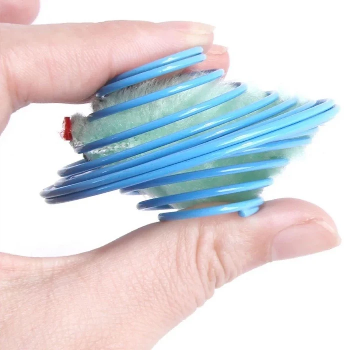 Yaylı Metal Fareli Kafes Kedi Oyun Topu Sıçrayan Spiral Kedi Topu (5124)