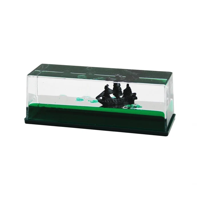 YEŞİL SU   DİKDÖRTGEN MİKA  YÜZEN BATMAYAN GEMİ  DEKORATİF BİBLO AKVARYUM   4.5X14.5X5.3CM (5124)