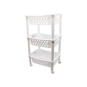 3 KATLI SEPET DÜZENLEYİCİ  - RAF ÜNİTESİ TEKERLEKLİ 400X295X700MM (5124)