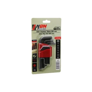 9PCS SİYAH KISA - DÜZ 120MM ALYAN ALLEN ANAHTAR TAKIMI BRKT-702279 (5124)