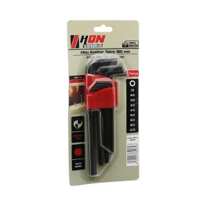 9PCS SİYAH UZUN - DÜZ 180MM ALYAN ALLEN ANAHTAR TAKIMI BRKT-800703 (5124)