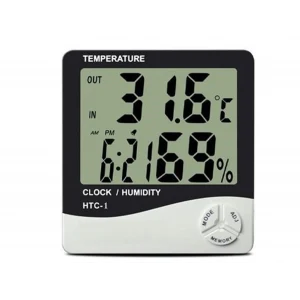 Bebek Odası Masaüstü Dijital Termometre Nem Ölçer Higrometre Saat (5124)