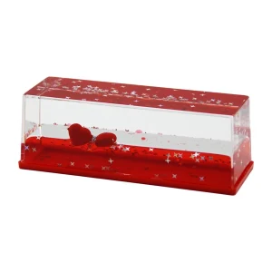 KIRMIZI SU - KALP - YILDIZ DİKDÖRTGEN MİKA YÜZEN BATMAYAN KALP DEKORATİF BİBLO AKVARYUM 15X5.2X5.3CM (5124)